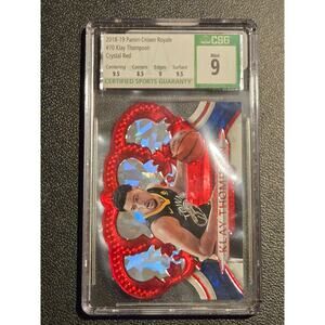 2018-19 Panini Crown Royale #70 Klay Thompson Crystal Red CSG 9 #/49